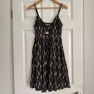 NWT Banana Republic black/tan tie front dress XS petite